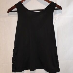 Fresral Black Open Back Tank Top